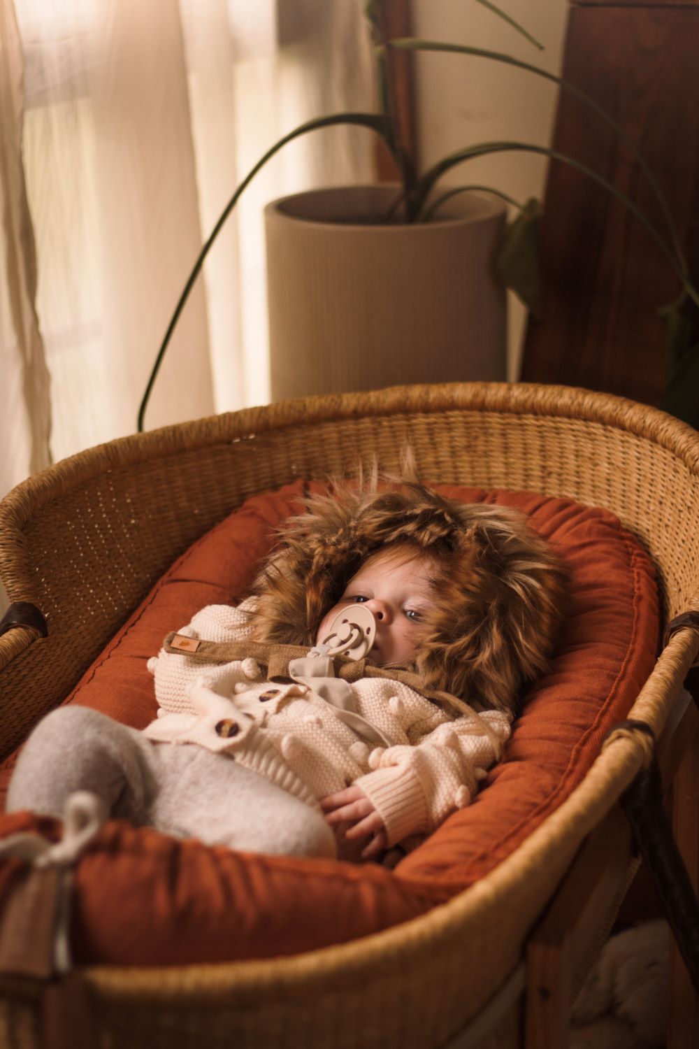 Organic Baby Nest Cover - Terracotta Linen
