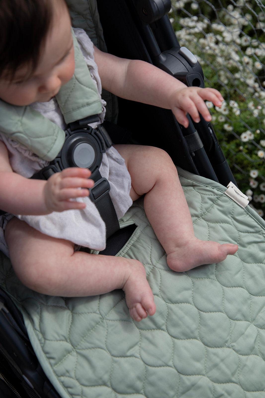 Organic Pram Liner - Sage