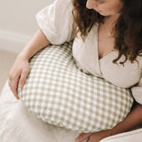 Organic Nursing Pillow in Sage + Cream Gingham