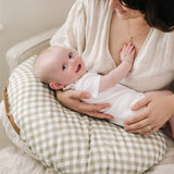 Organic Nursing Pillow in Sage + Cream Gingham