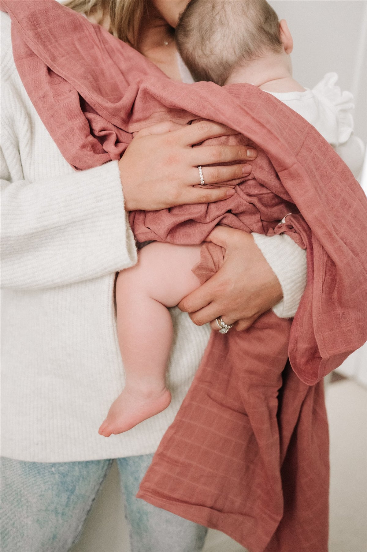 Organic Muslin Wrap - Dusty Rose