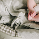 Baby Nest in Sage + Cream Gingham