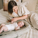 Baby Nest in Sage + Cream Gingham