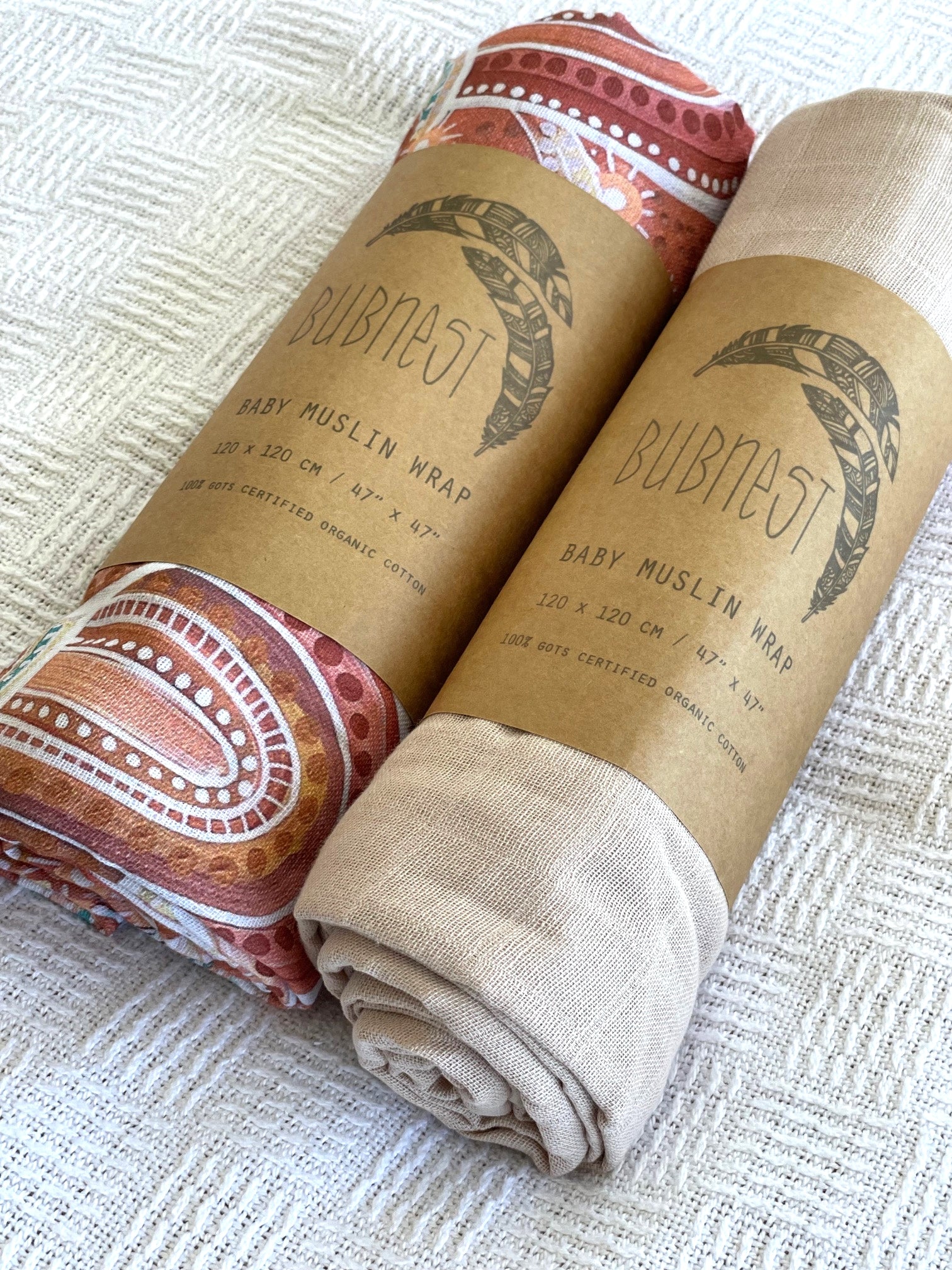 Organic Muslin Wraps - Two Pack